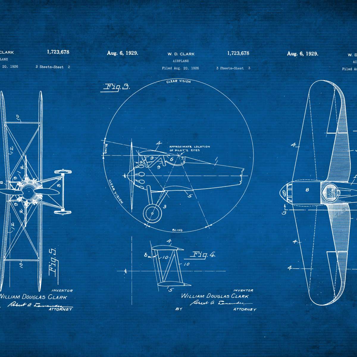 Aviation Blueprints Wall Art