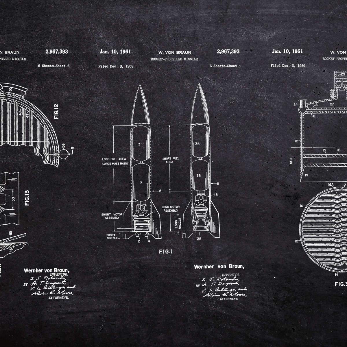 Engineering And Machinery Blueprints Wall Art