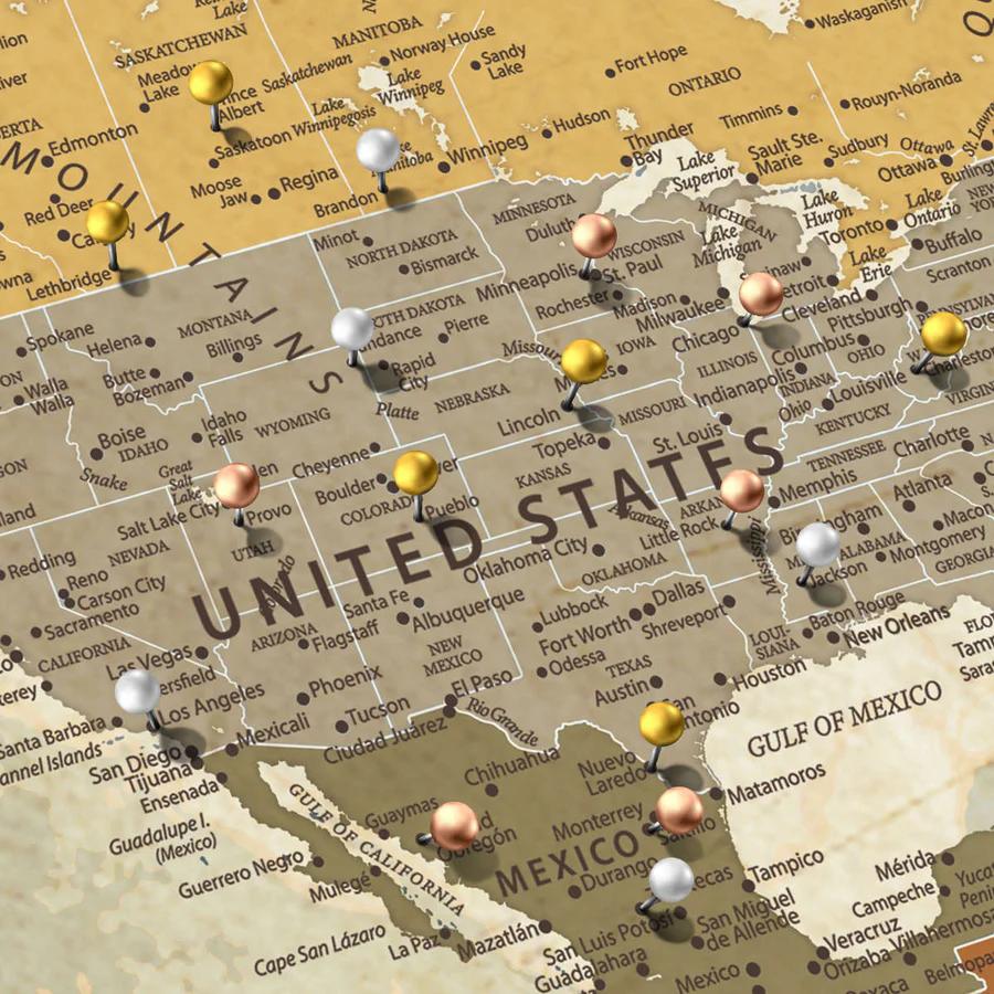 Push Pin Maps Wall Art