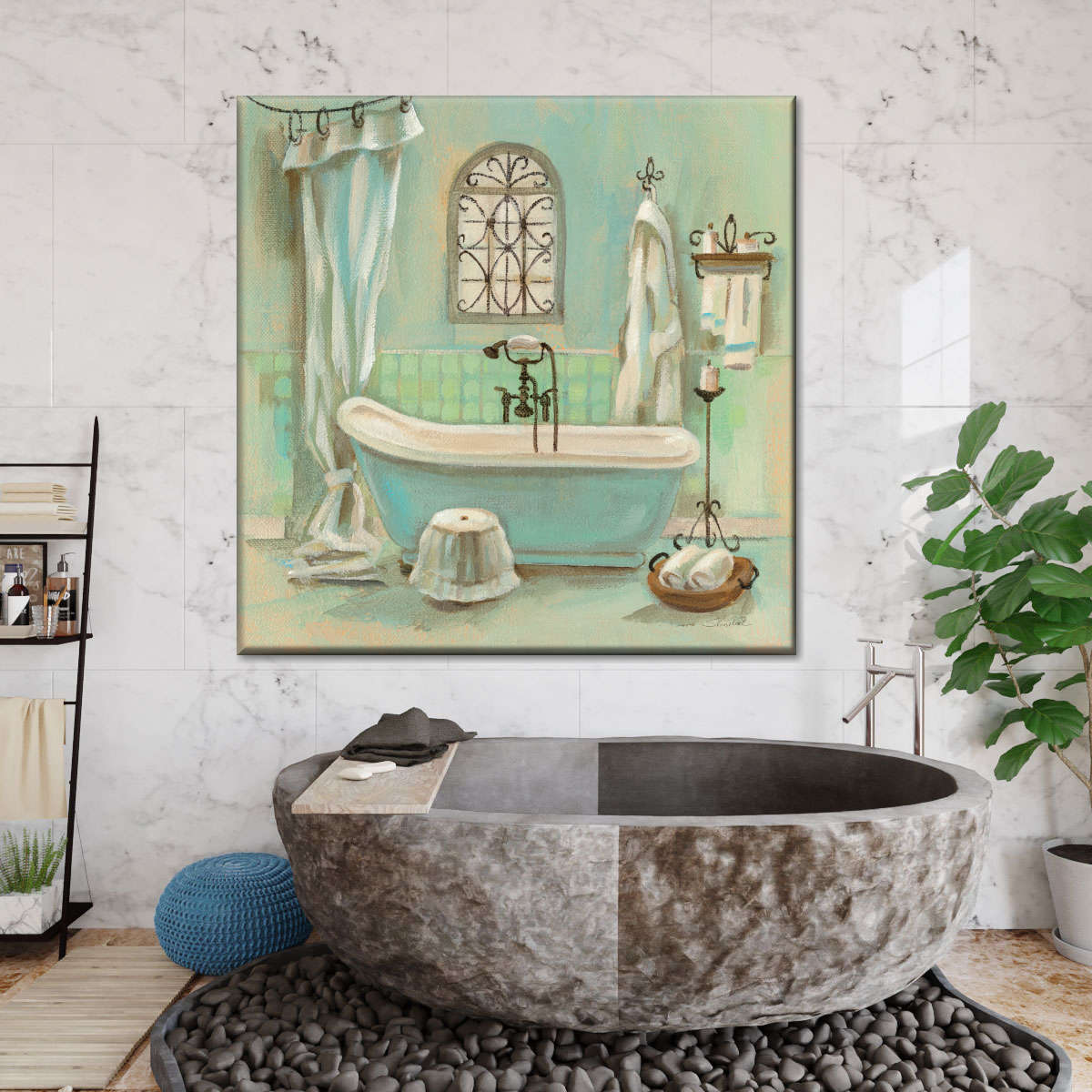 creative ways to refresh your bathroom with paintings ideas