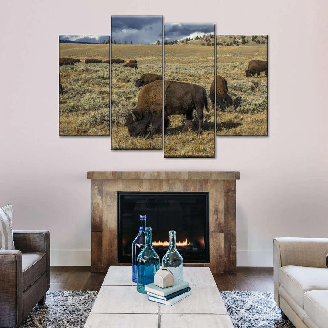 wall art above fireplace ideas