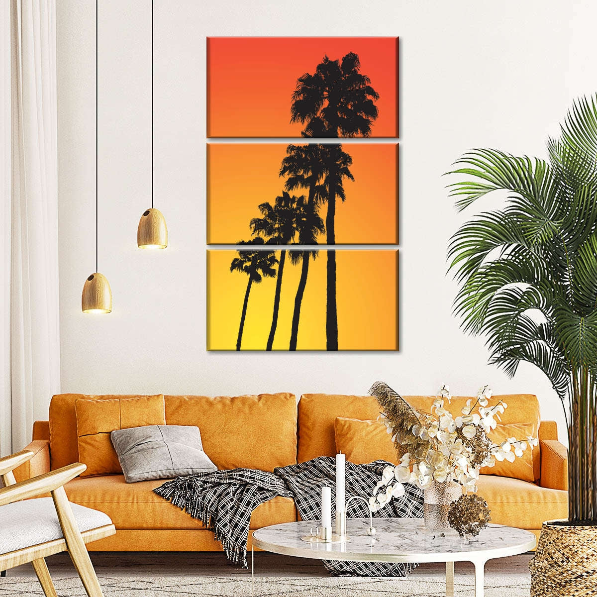 Extra large wall art orange artwork abstract tree canvas: Shoa Gallery
