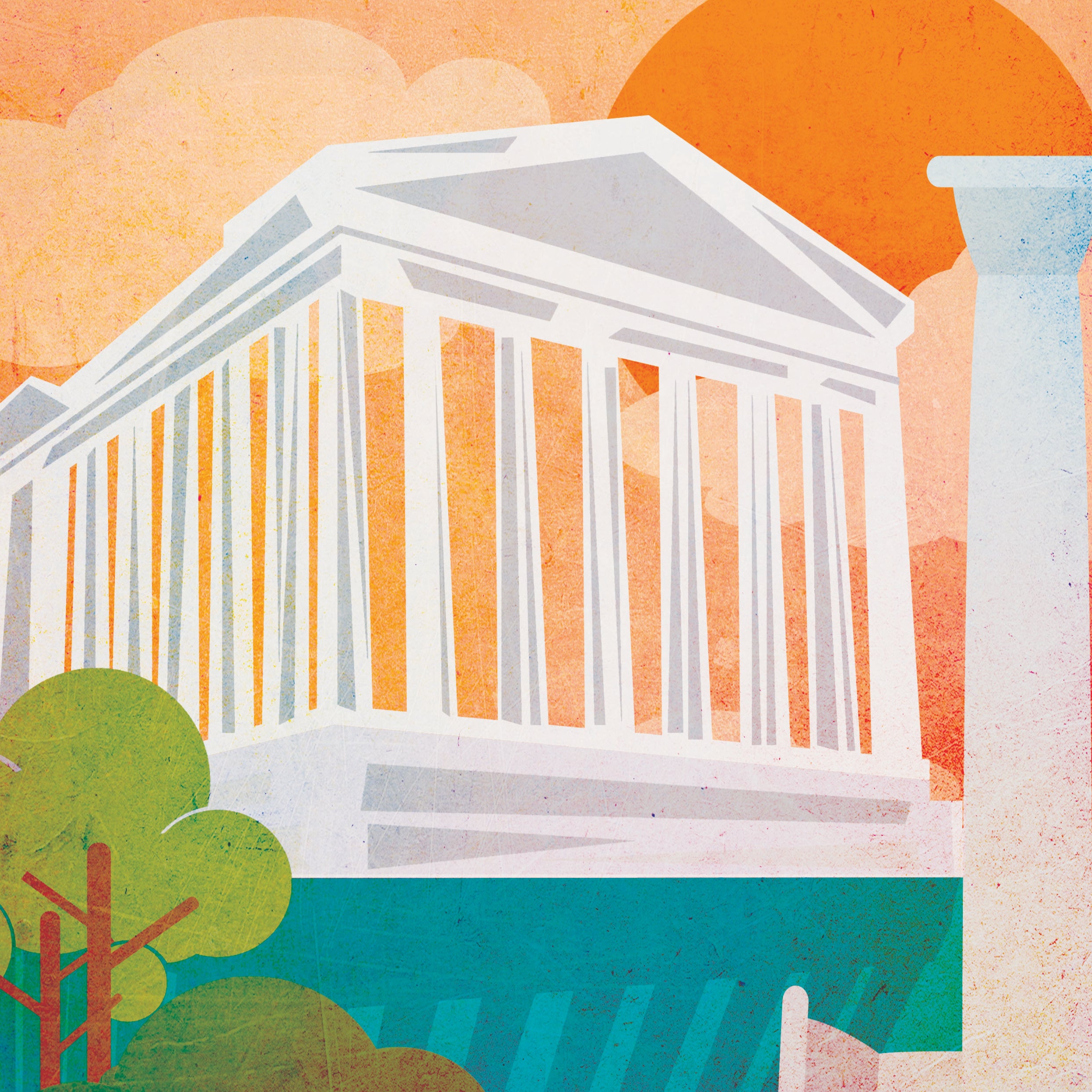 Ancient Greek Agora Illustration