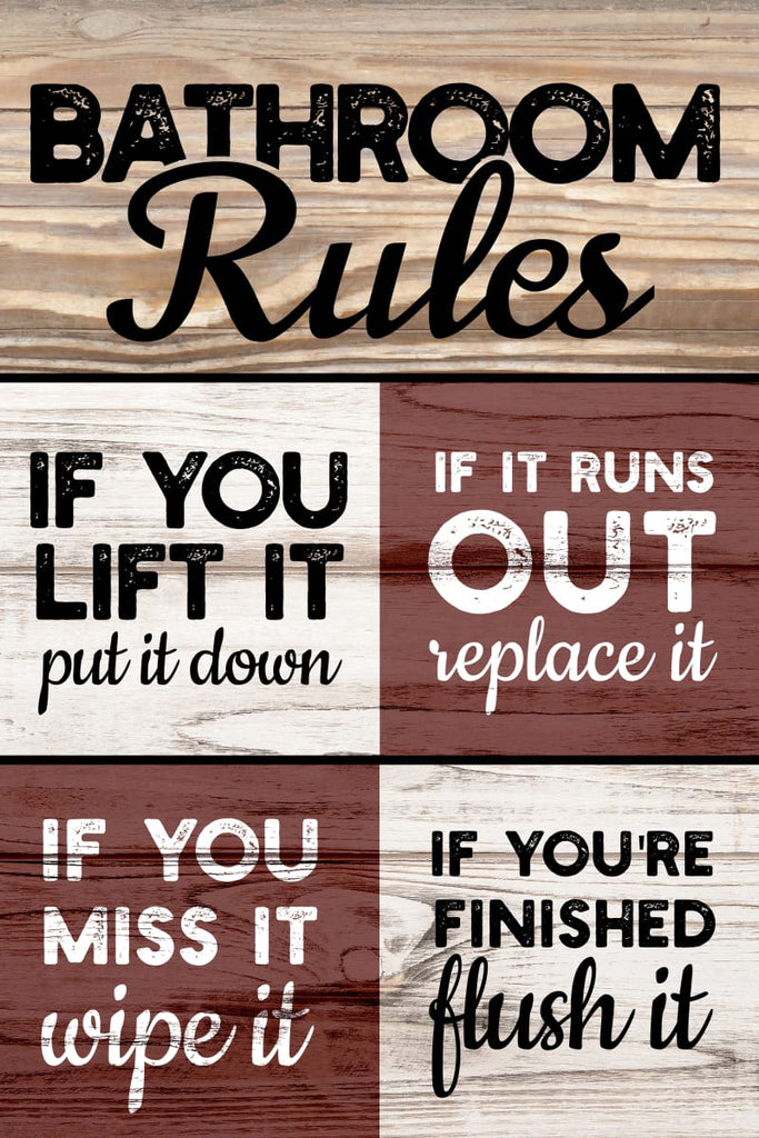 Bathroom Rules Wall Art Bathroom Rules Wall Art