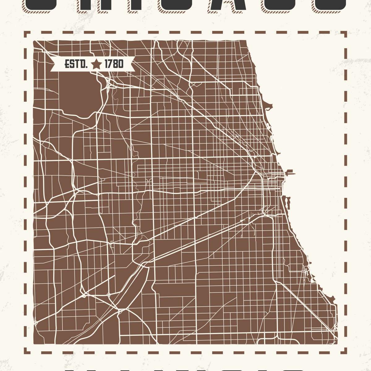 Chicago Map Wall Art