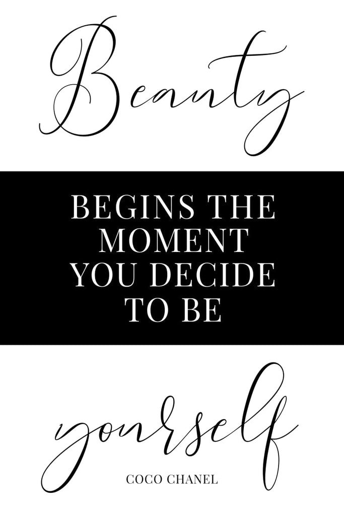 Inspirational Wall Art Beauty Begins the Moment You Decide to Be Yourself  Canvas Painting Prints for Home Living Room Wall Decor Framed Artwork