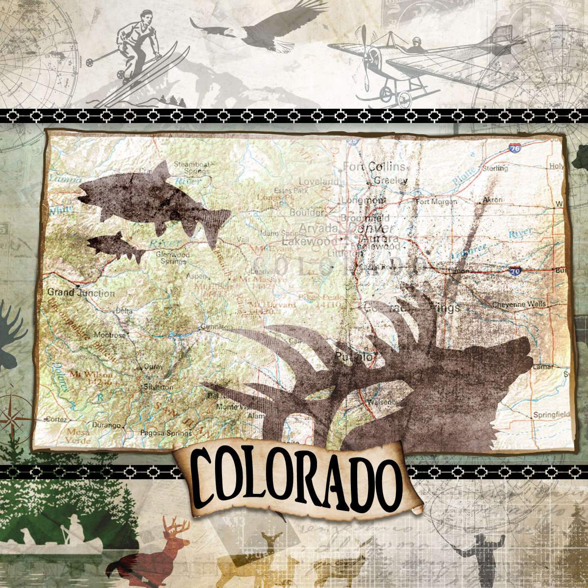 Colorado Map Wall Art