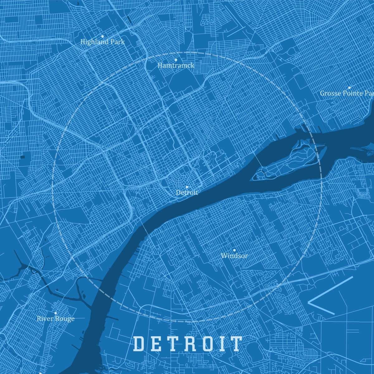 Detroit Map Wall Art