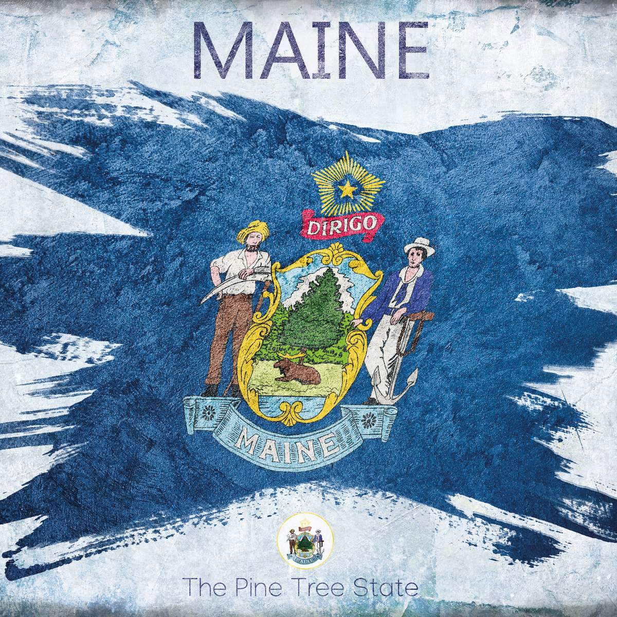 Maine Flags Wall Art