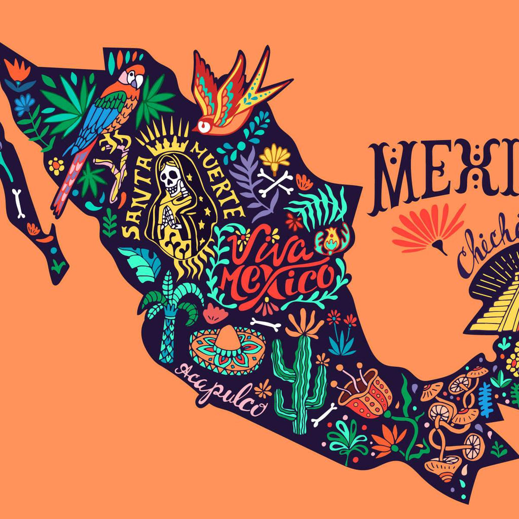 Maps Of Mexico Wall Art Prints, Framed Prints And Multi Panel Art