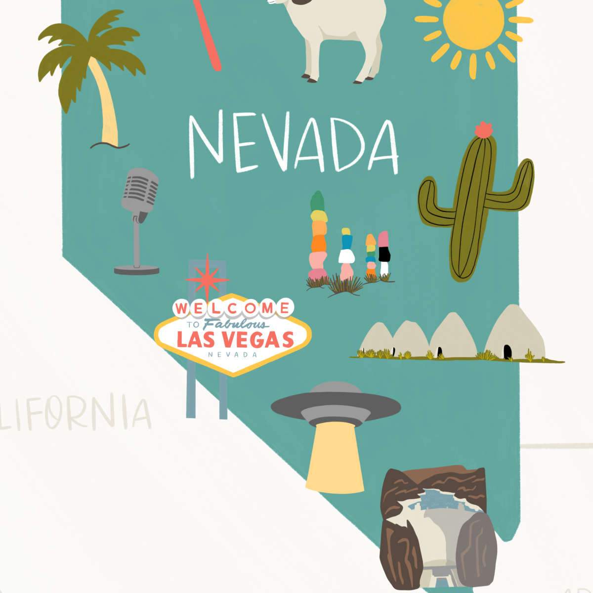 Nevada Map Wall Art