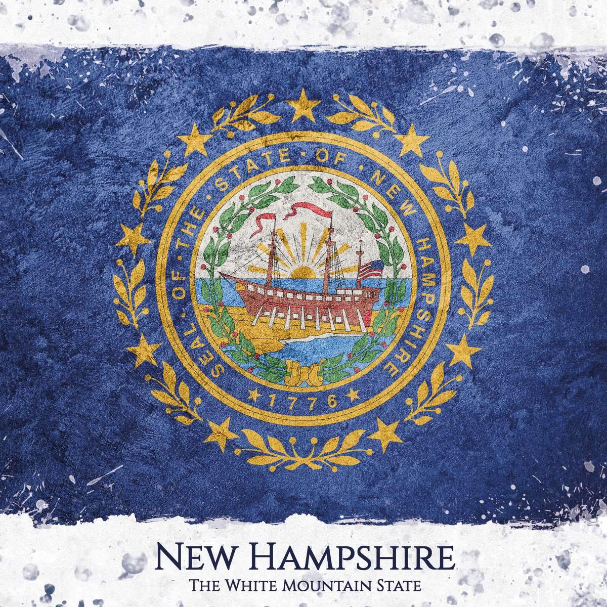 New Hampshire Flags Wall Art