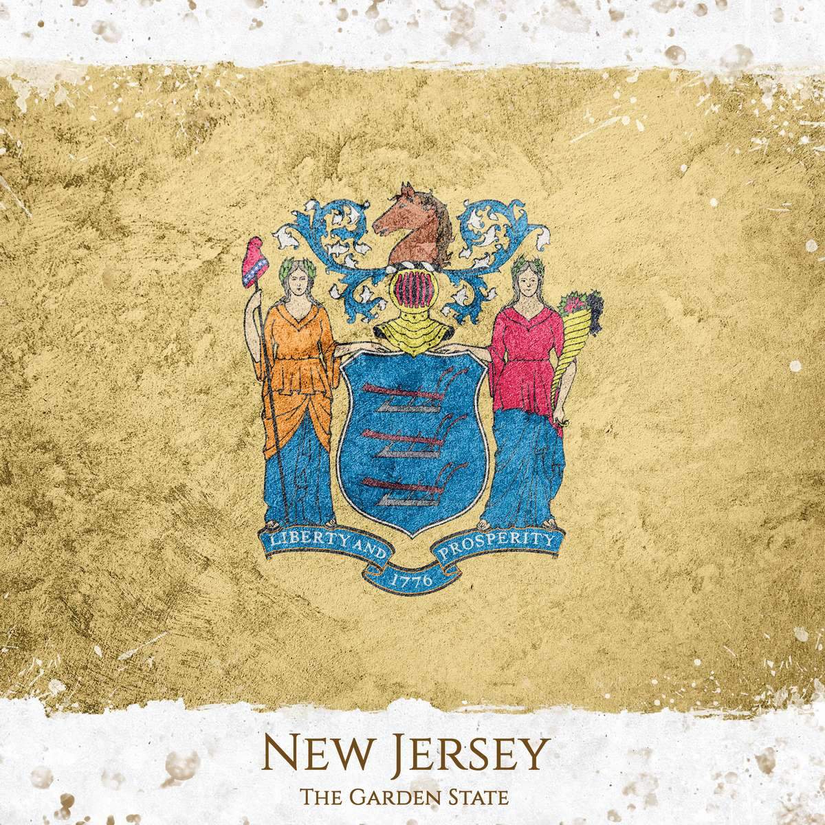 New Jersey Flags Wall Art