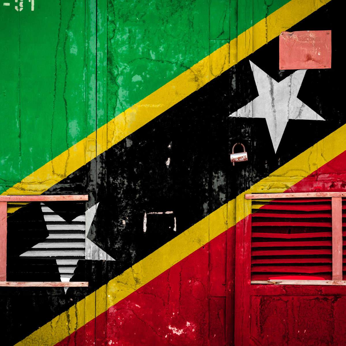 Saint Kitts And Nevis Flags Wall Art