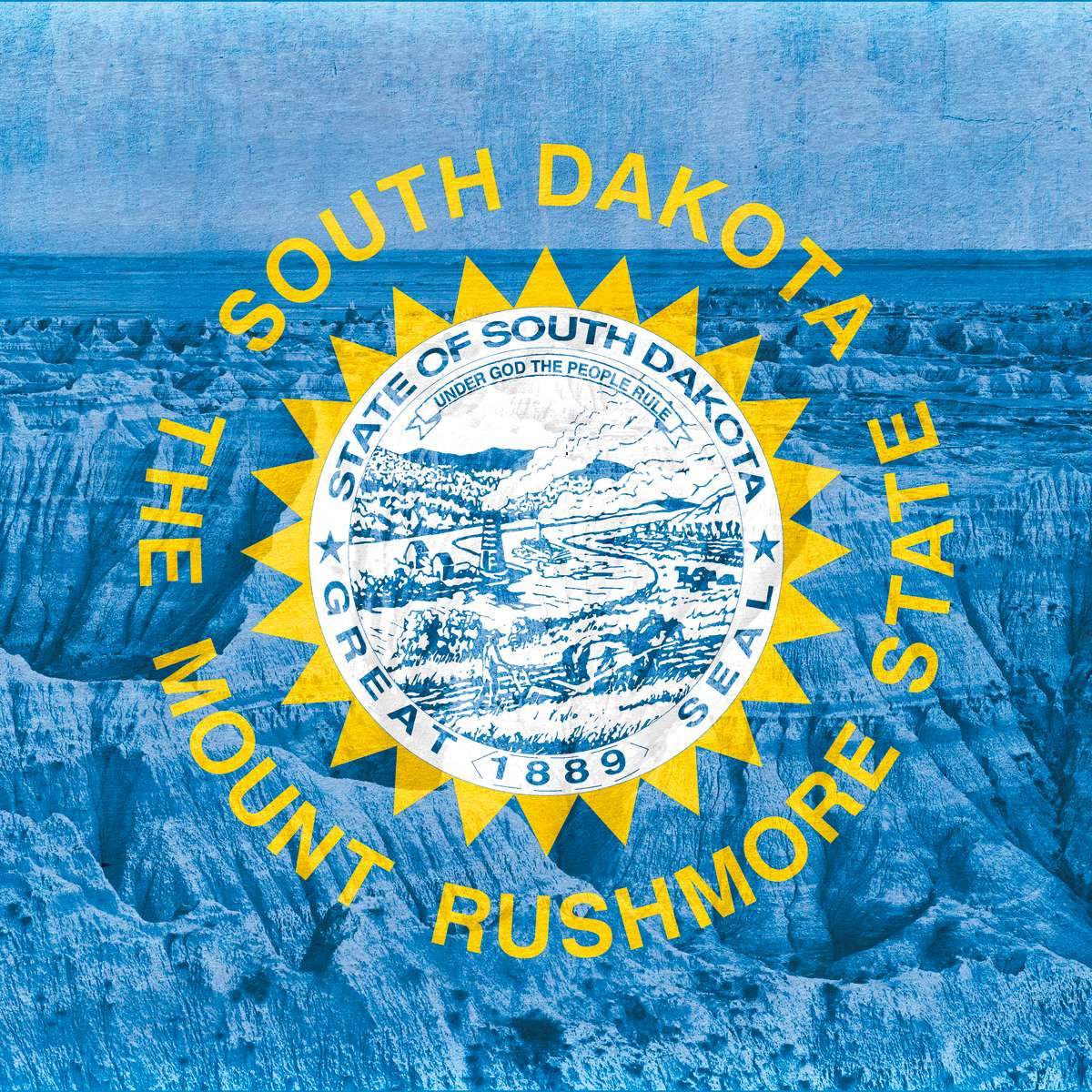 South Dakota Flags Wall Art