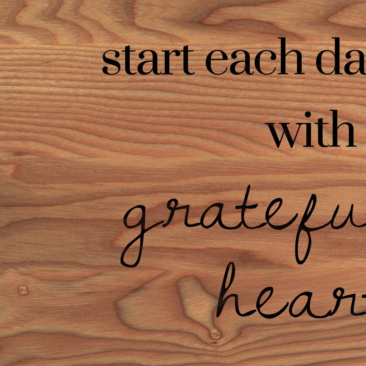 Ashley Start Each Day With A Grateful Heart 30x40 Canvas Wall Art, White