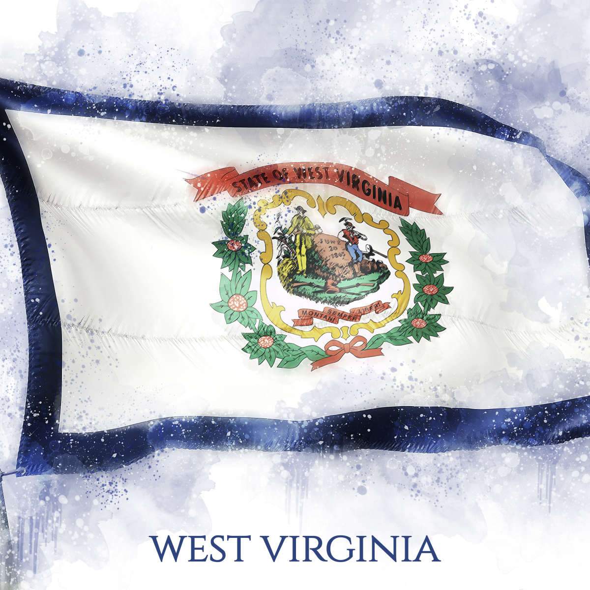 West Virginia Flags Wall Art