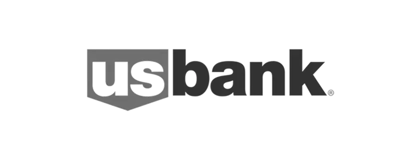 The US Bank logo in dark gray and white, centered on a plain white background.
