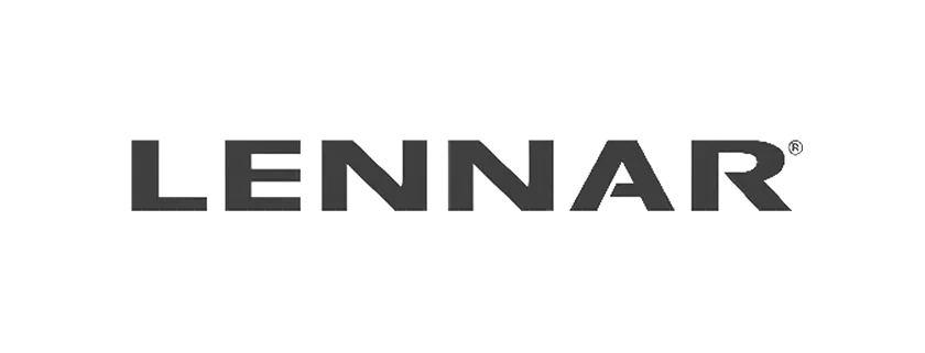 The Lennar logo in dark gray sans-serif lettering on a solid white background.