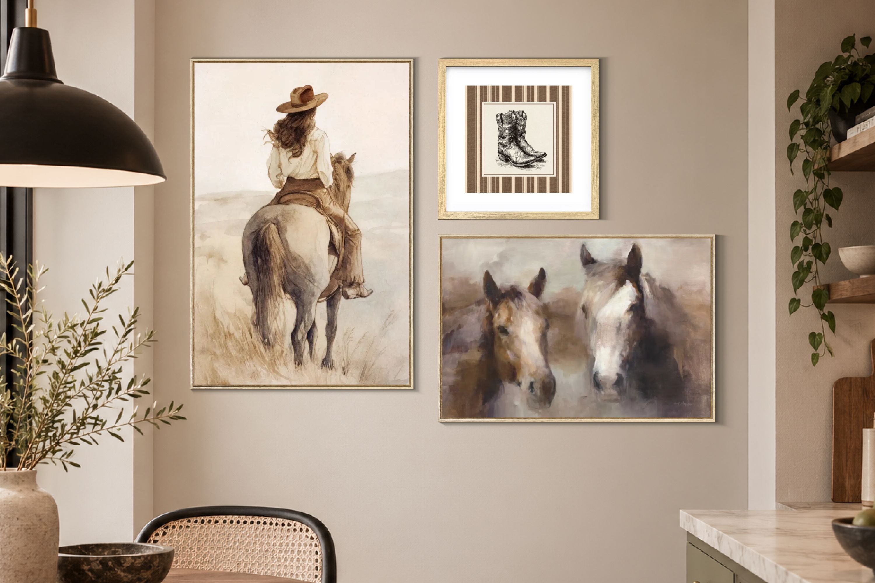 Neutral Western Horsein room 2
