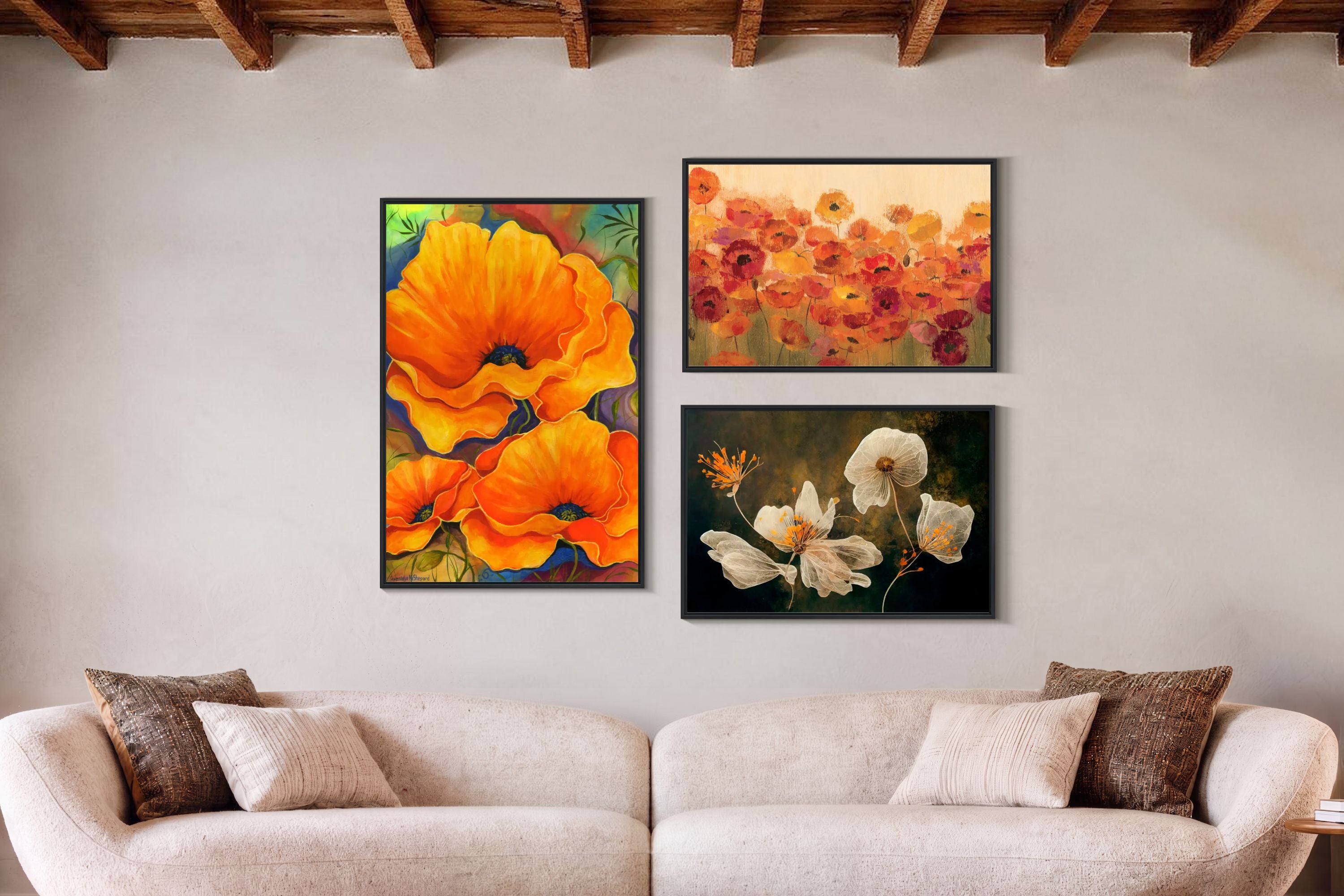 Vibrant Orange Florals